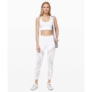 Lululemon Wunder Under High Rise Tight 25" Lace.White.Sz 4.*Minor Stain See Pics